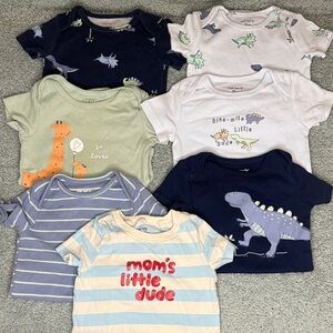 Carter's White 9mo Bodysuit Set with Green & Navy Dino Prints